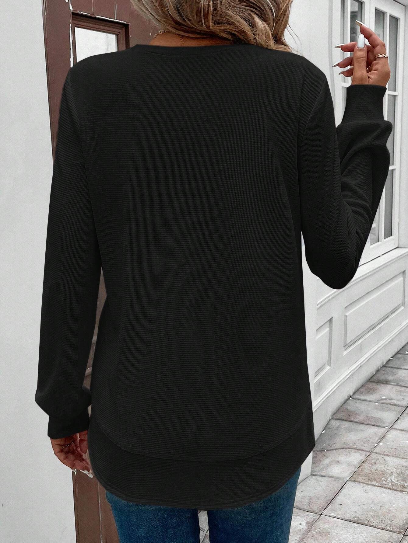 Susan | Round Neck Long-Sleeve Top