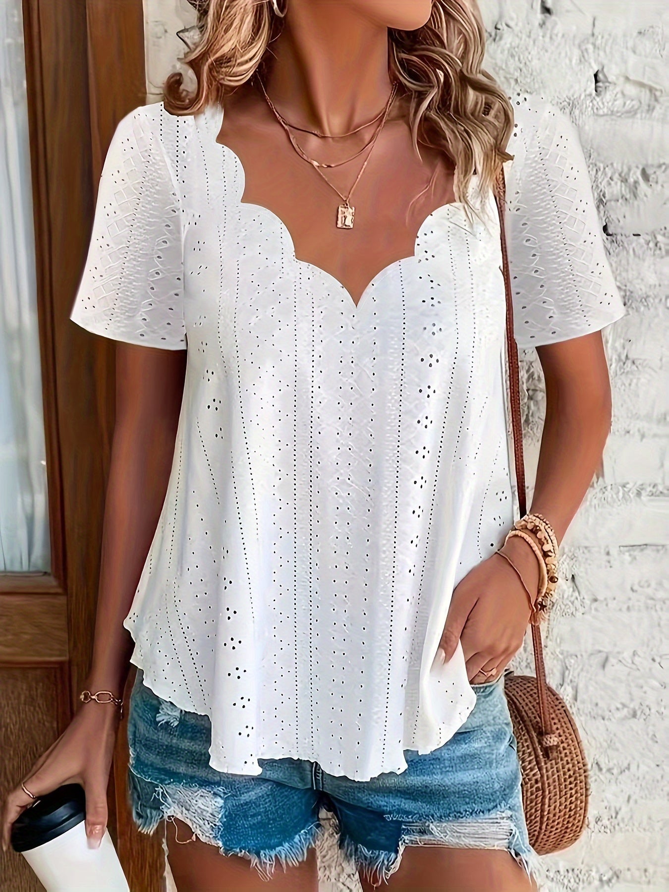 Scarlett | Scallop Design Blouse