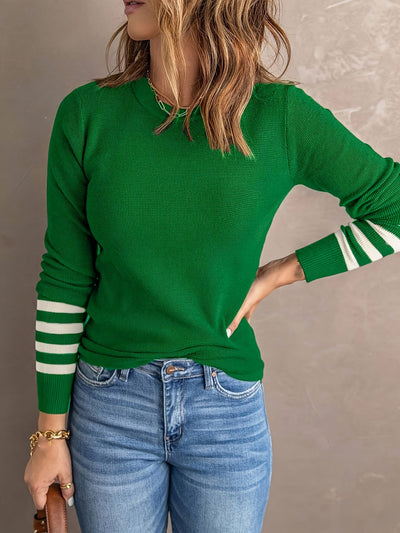 Harper | Striped Sleeve Sweater
