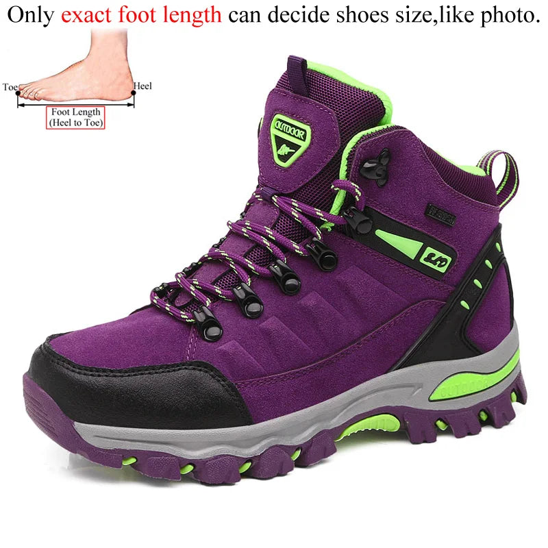 Inverno feminino tornozelo botas de trekking ao ar livre caminhadas sapatos mulher escalada de montanha tênis wandelschoenen botas mujer