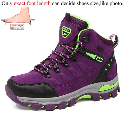 Inverno feminino tornozelo botas de trekking ao ar livre caminhadas sapatos mulher escalada de montanha tênis wandelschoenen botas mujer