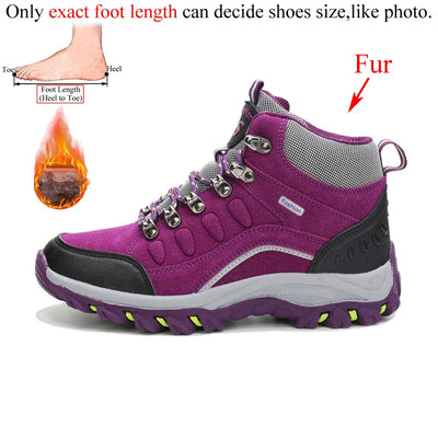 Winter Women Ankle Outdoor Leather Hiking Boots Woman Trekking Shoes Mountain Sneakers Tracking Treking Camping Trecking
