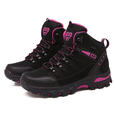 Inverno feminino tornozelo botas de trekking ao ar livre caminhadas sapatos mulher escalada de montanha tênis wandelschoenen botas mujer