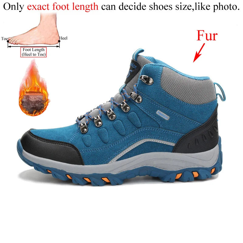Winter Women Ankle Outdoor Leather Hiking Boots Woman Trekking Shoes Mountain Sneakers Tracking Treking Camping Trecking