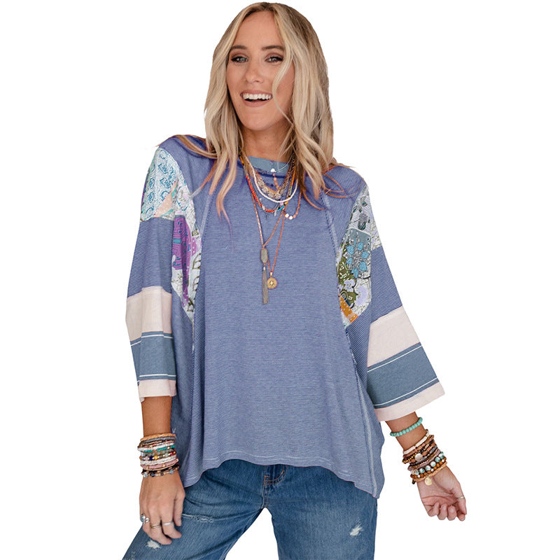 Bailey |  Lightweight Patchwork Batwing Top