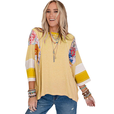 Bailey |  Lightweight Patchwork Batwing Top