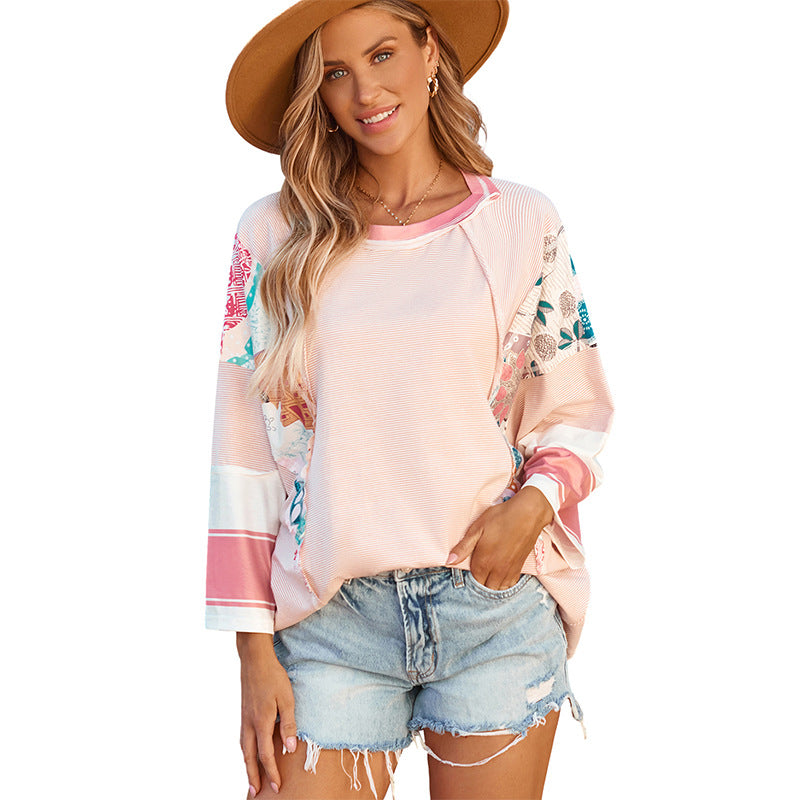 Bailey |  Lightweight Patchwork Batwing Top