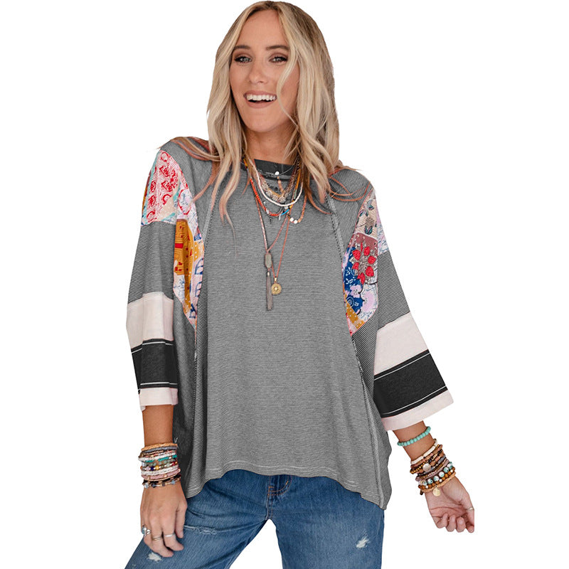 Bailey |  Lightweight Patchwork Batwing Top