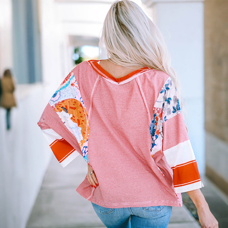 Bailey |  Lightweight Patchwork Batwing Top