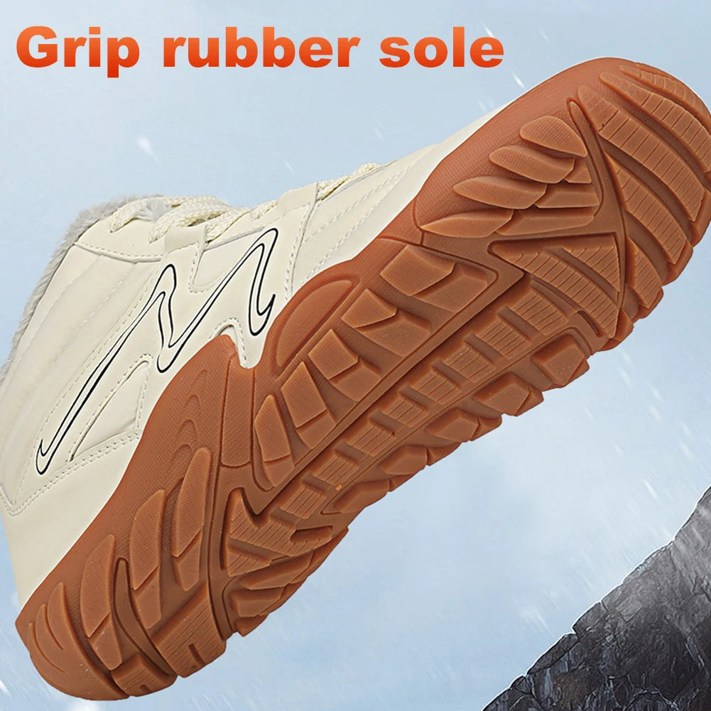 Women Men Winter Booties High-Top Barefoot Trekking Mountain Boots Anti-Skid Hiking Sneakers Outdoor Waterproof Snow Boots
