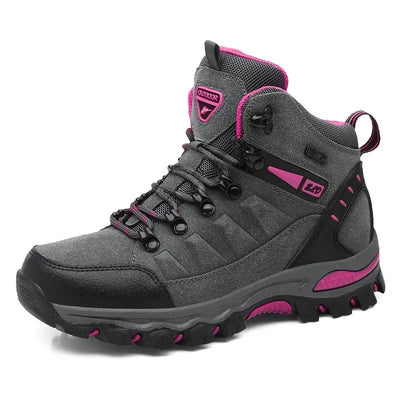 Sapatos de caminhada forrados de lã de cano alto multicoloridos ao ar livre off-road sapatos esportivos versáteis para homens e mulheres sapatos de caminhada
