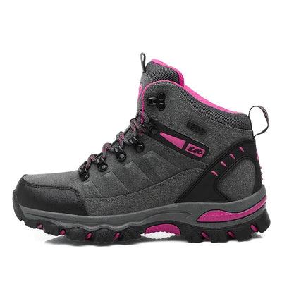 Sapatos de caminhada forrados de lã de cano alto multicoloridos ao ar livre off-road sapatos esportivos versáteis para homens e mulheres sapatos de caminhada