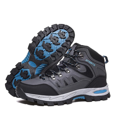 Botas de caminhada ao ar livre de tamanho grande das mulheres dos homens antiderrapante rendas até escalada inverno preto quente pele tênis tamanho 42 trekking caminhadas sapato