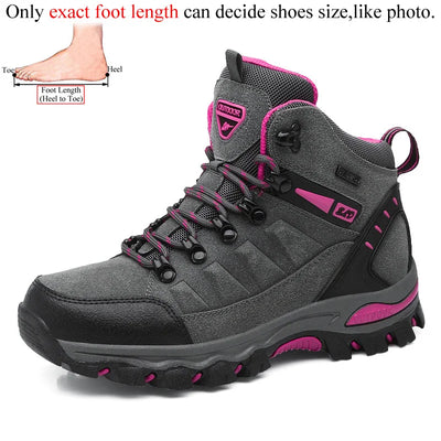 Inverno feminino tornozelo botas de trekking ao ar livre caminhadas sapatos mulher escalada de montanha tênis wandelschoenen botas mujer