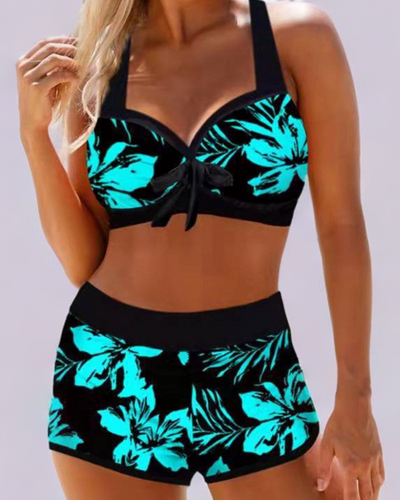 Claire | High-waisted Swimsuit with Floral Print