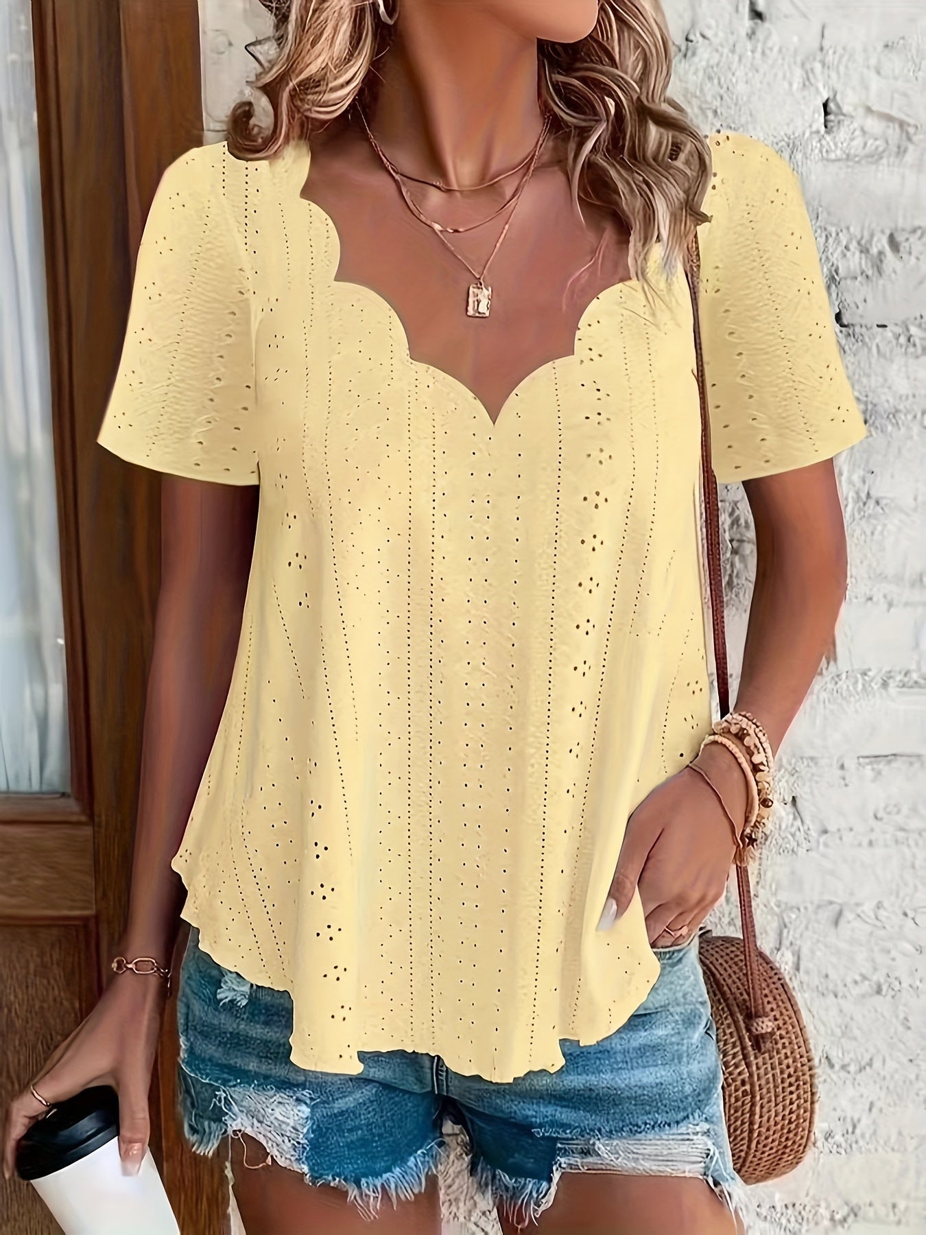 Scarlett | Scallop Design Blouse