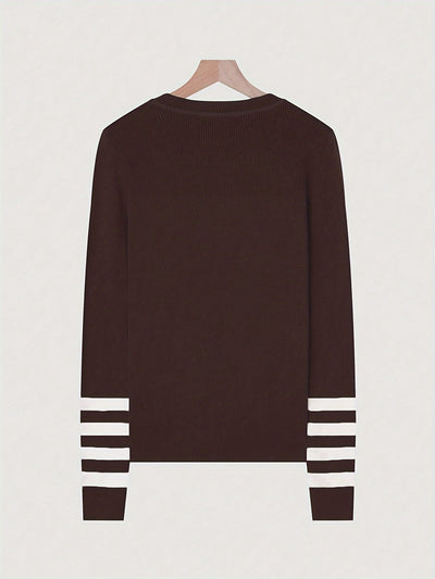 Harper | Striped Sleeve Sweater