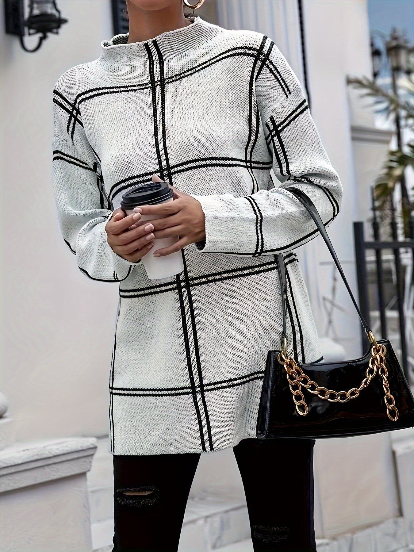 Vienna | Stylish Grid Sweater